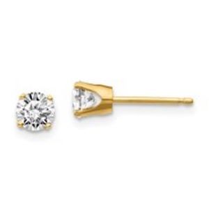 Single Diamond stud. Set in 14kt gold. .05cts each
